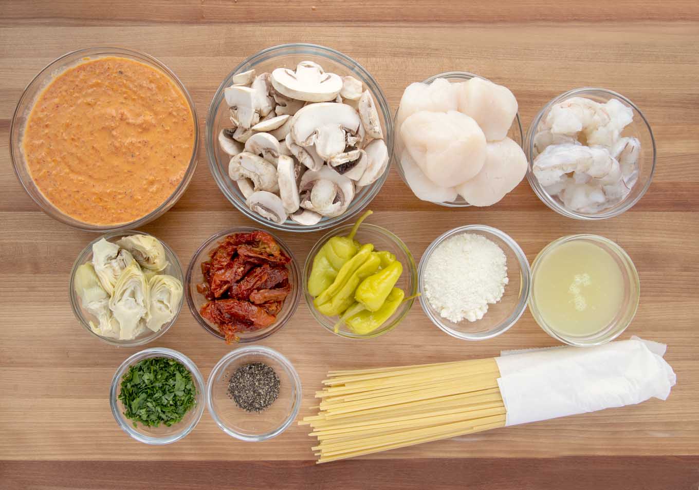 overhead view of ingredients to make recipe