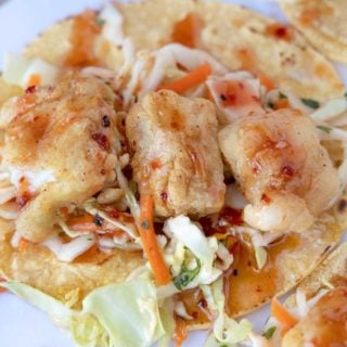 close up of baja fish tacos