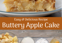 Pinterest image for buttery apple cake