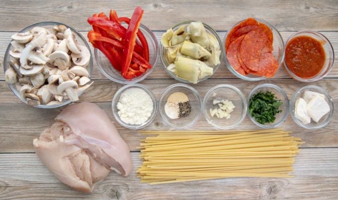 ingredients to make chicken pepperoni