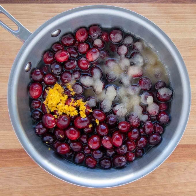 ingredients for recipe in a saucepan.