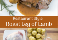 pinterest image for oven roasted leg of lamb