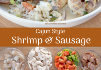 Pinterest image for Cajun Style shrimp and sausage