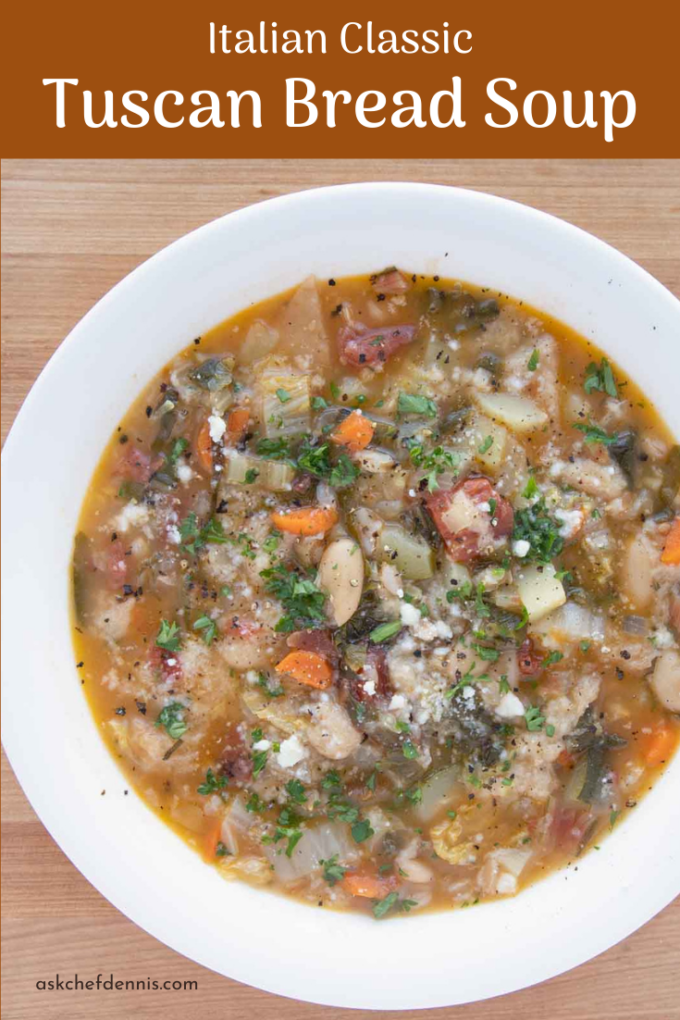 pinterest image for Tuscan Bread soup