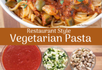 Pinterest image for Vegetarian Pasta in a Red Sauce