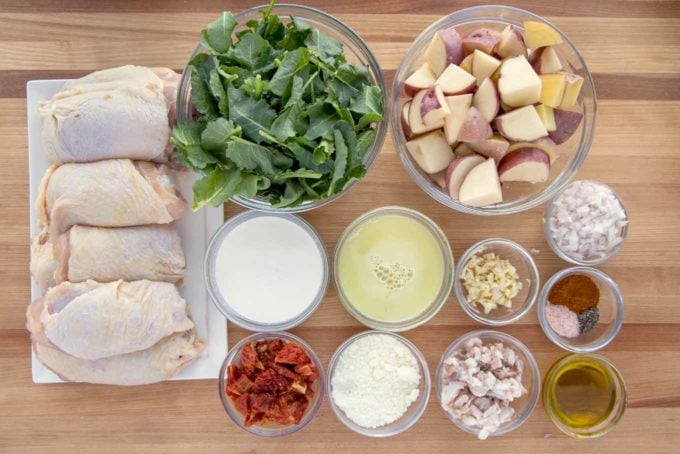 ingredients to make creamy tuscan chicken