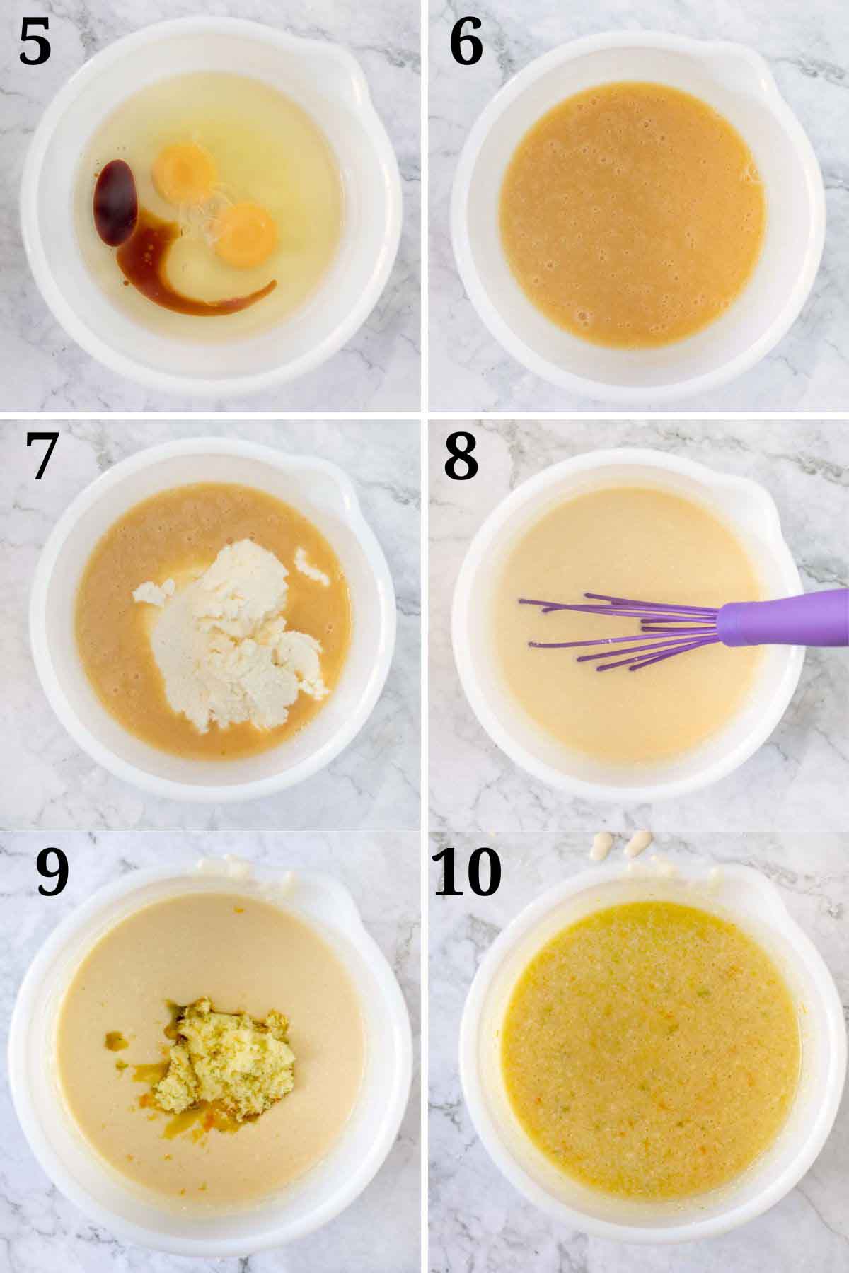 Collage showing how to begin making recipe.