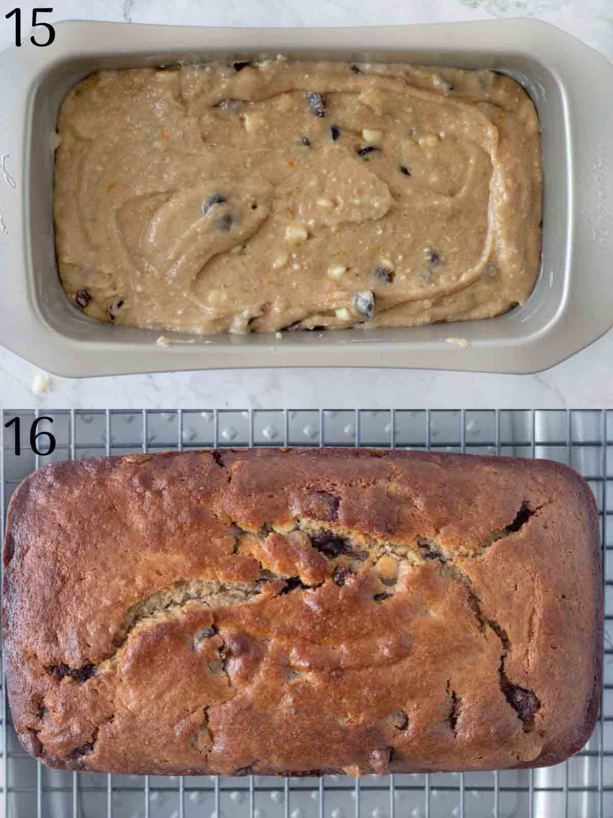 collage showing how to bake recipe.