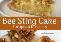 pinterest image for bee sting cake