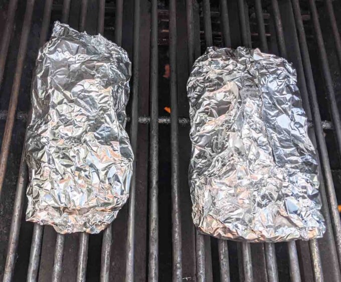 foil packets on the grill