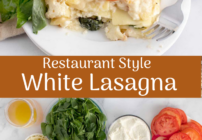 pinterest image for white lasagna