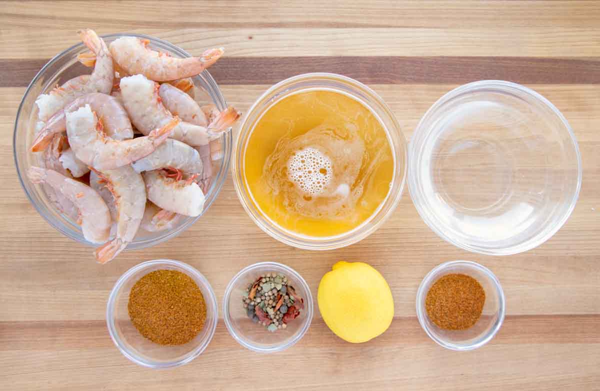ingredients to make peel and eat shrimp