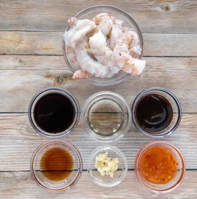 ingredients to make the shrimp marinade