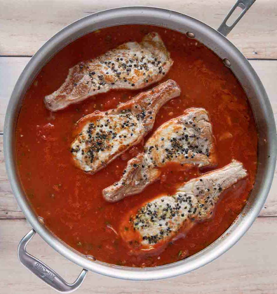 seasoned chops in tomato sauce