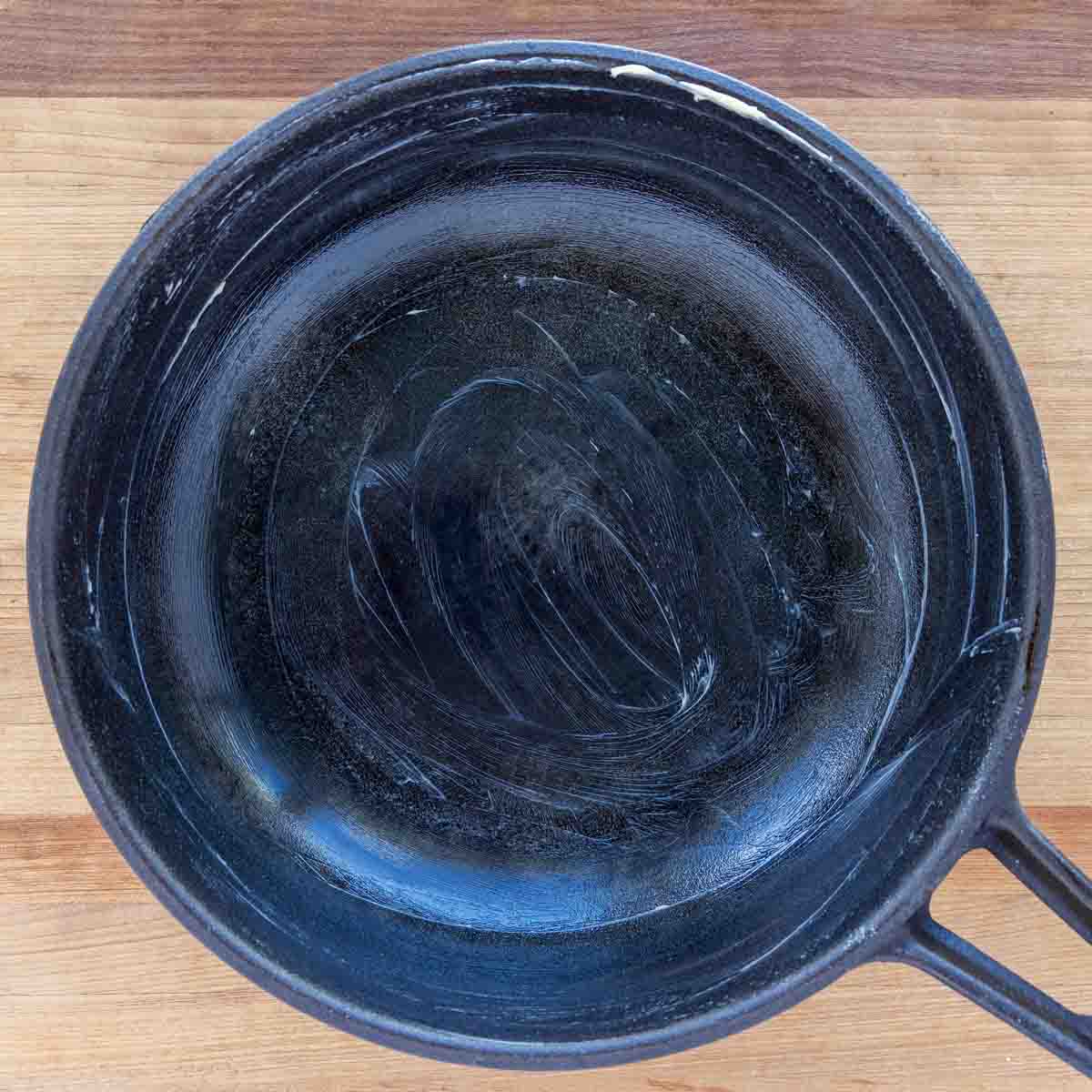 cast iron skillet lightly greased with butter