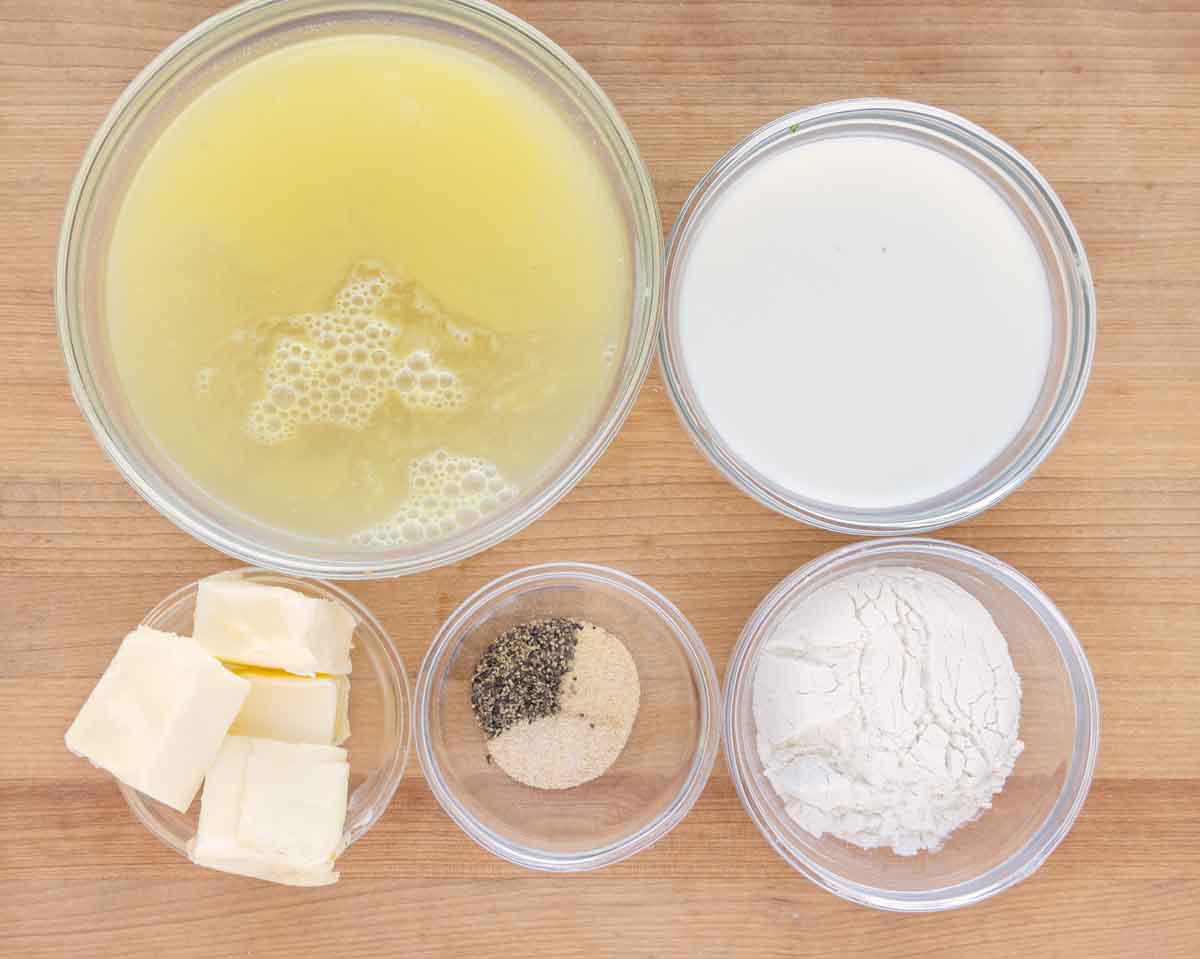 ingredients to make bechamel sauce