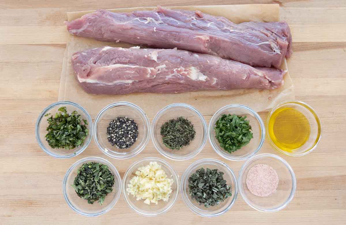 ingredients to make garlic herb pork tenderloin