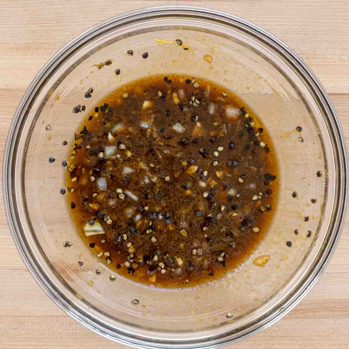 marinade in a glass bowl