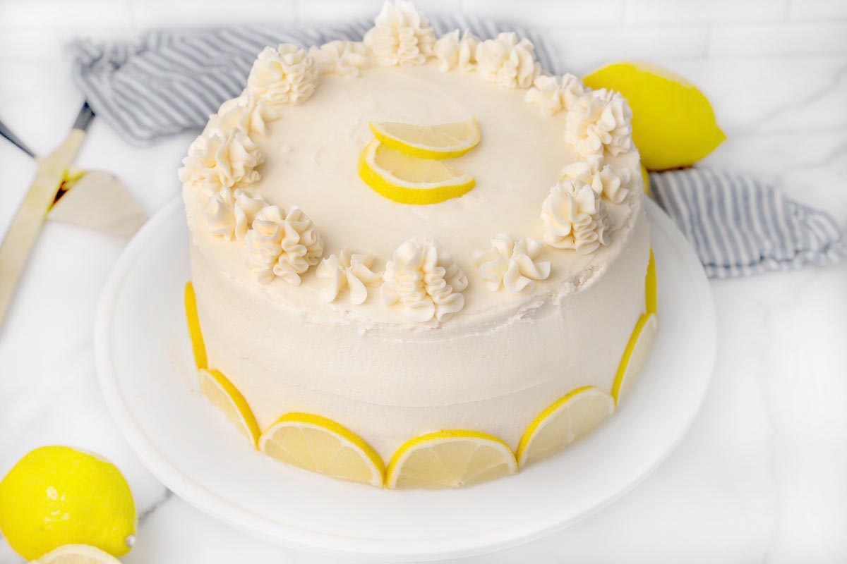decorated whole lemon buttermilk cake