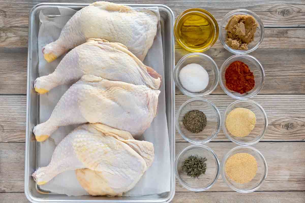 ingredients to make baked chicken leg quarters