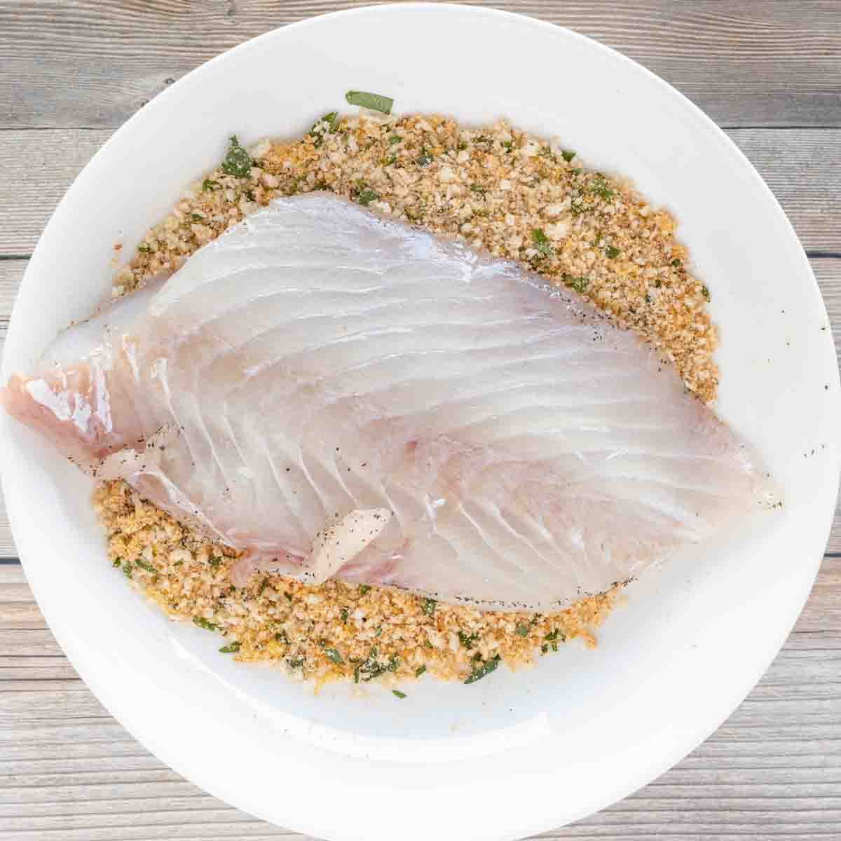 flounder dipt in panko parmesan mixture