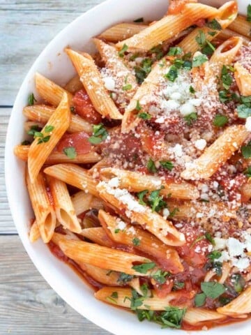 Arrabbiata sauce with penne