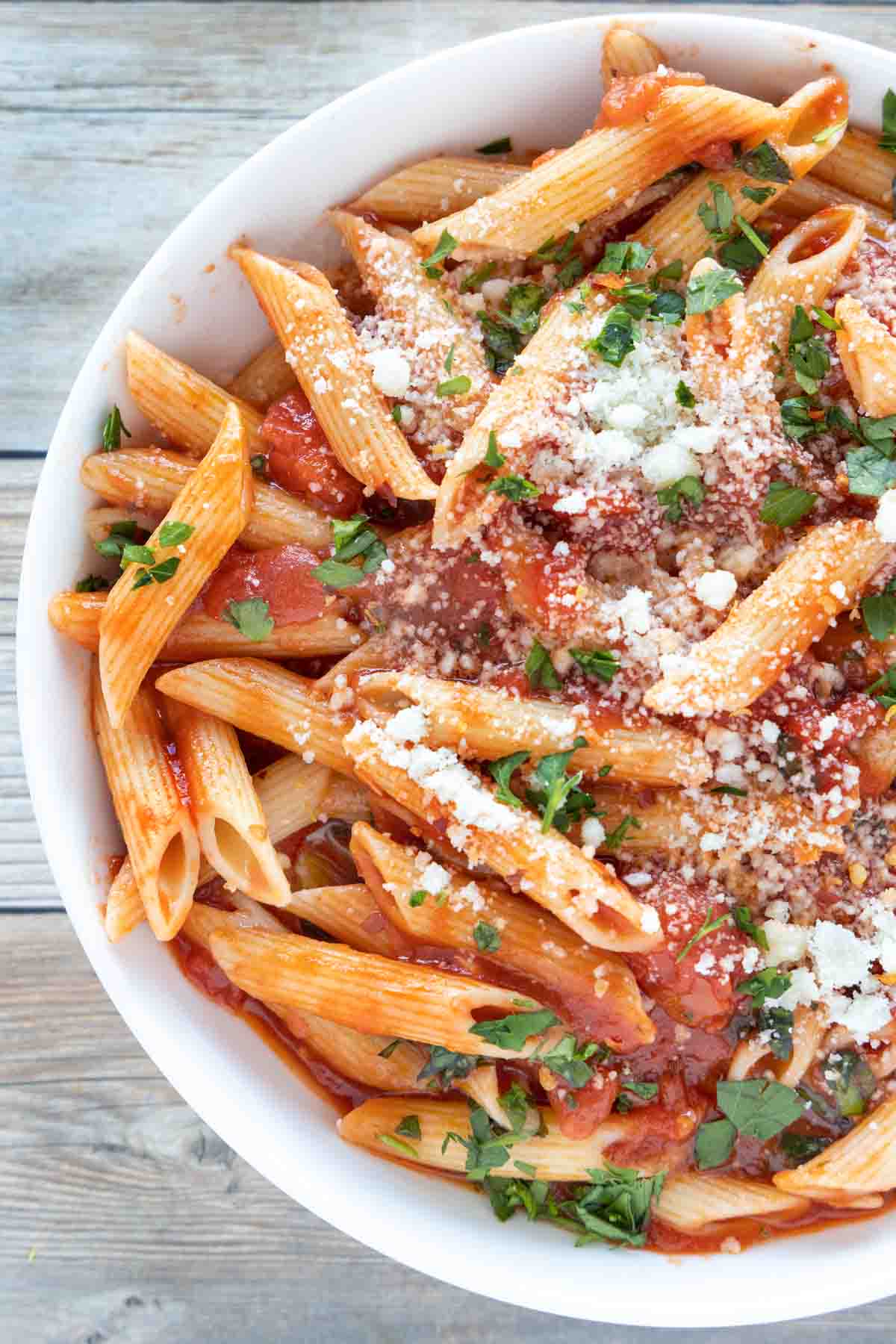 Arrabbiata sauce with penne