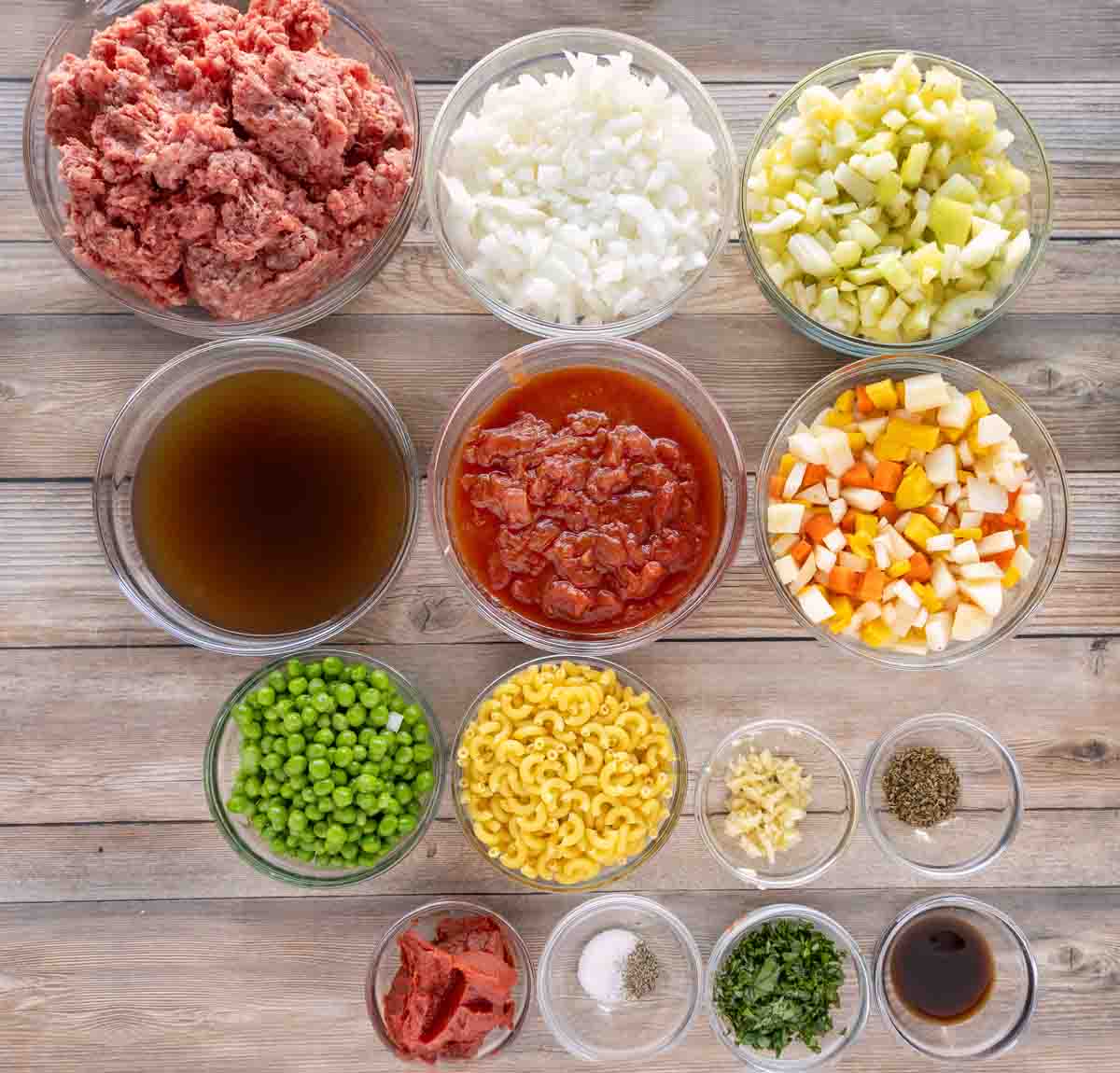 Ingredients to make Hamburger Soup