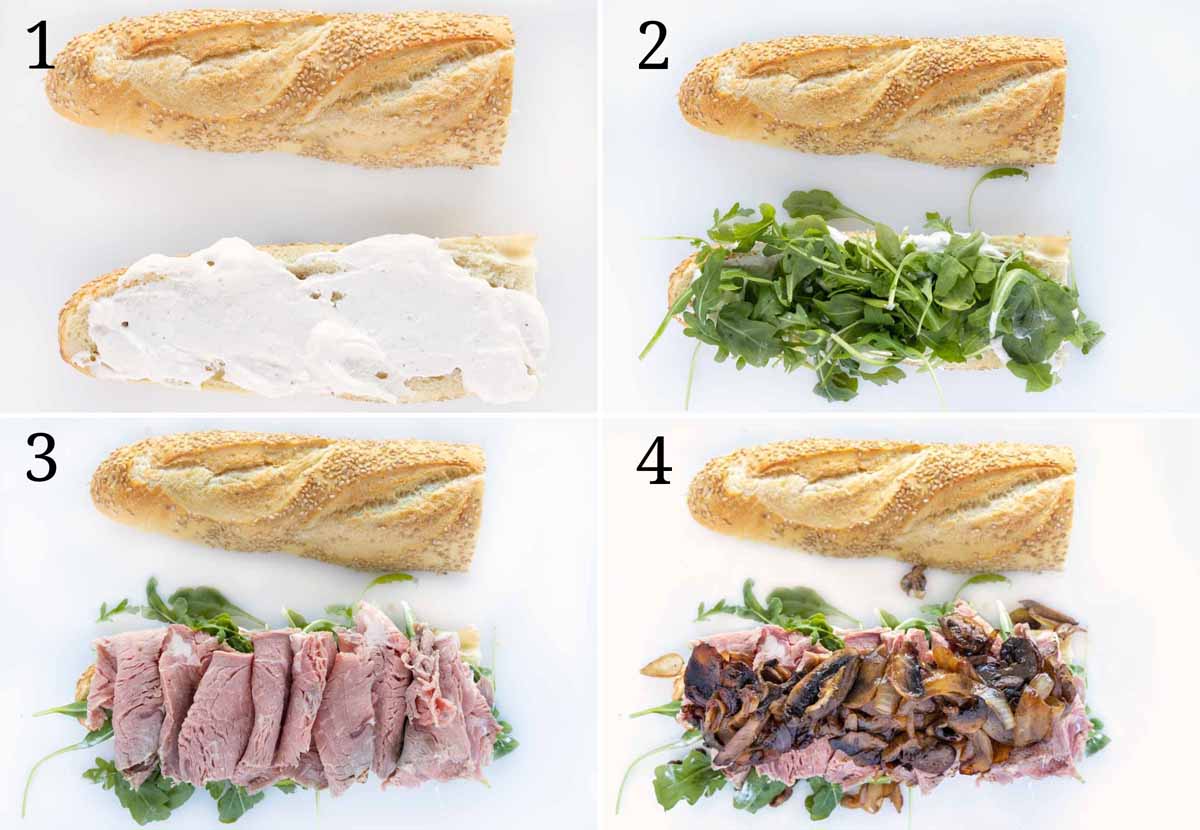collage showing how to make sandwich