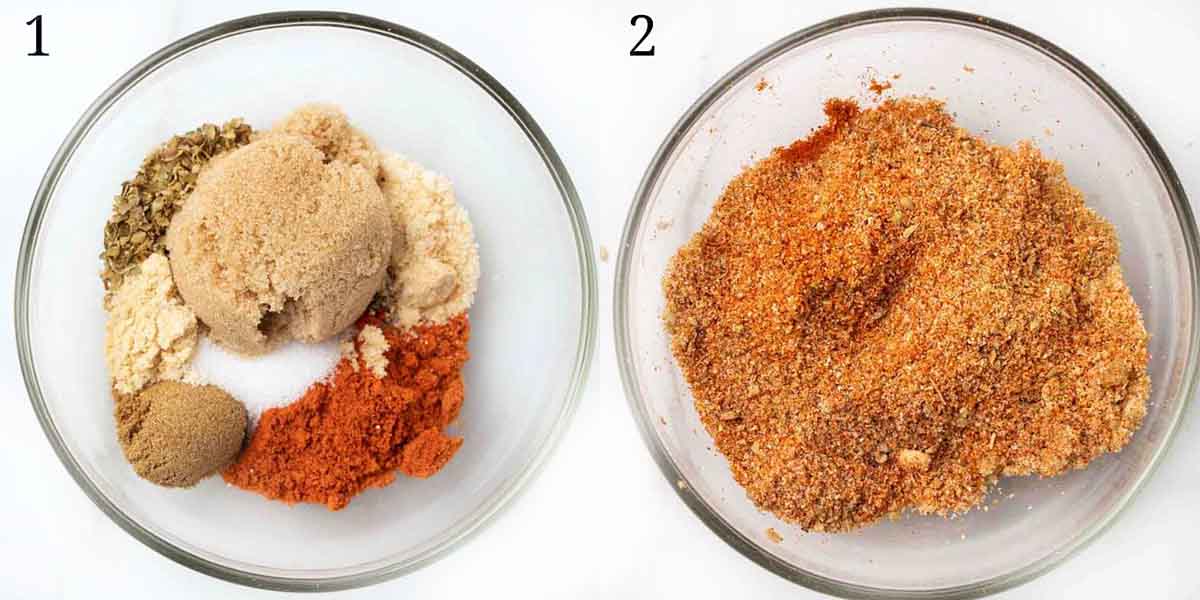 collage showing how to make dry rub