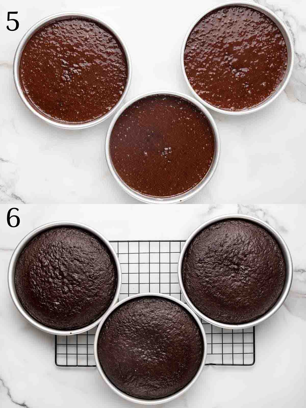 keklerin nasıl pişirileceğini ve soğutulacağını gösteren kolaj