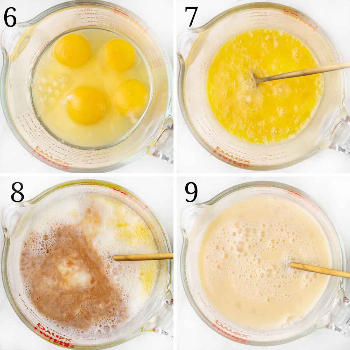 collage showing how to make custard