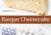 yanmış bask cheesecake için Pinterest görseli
