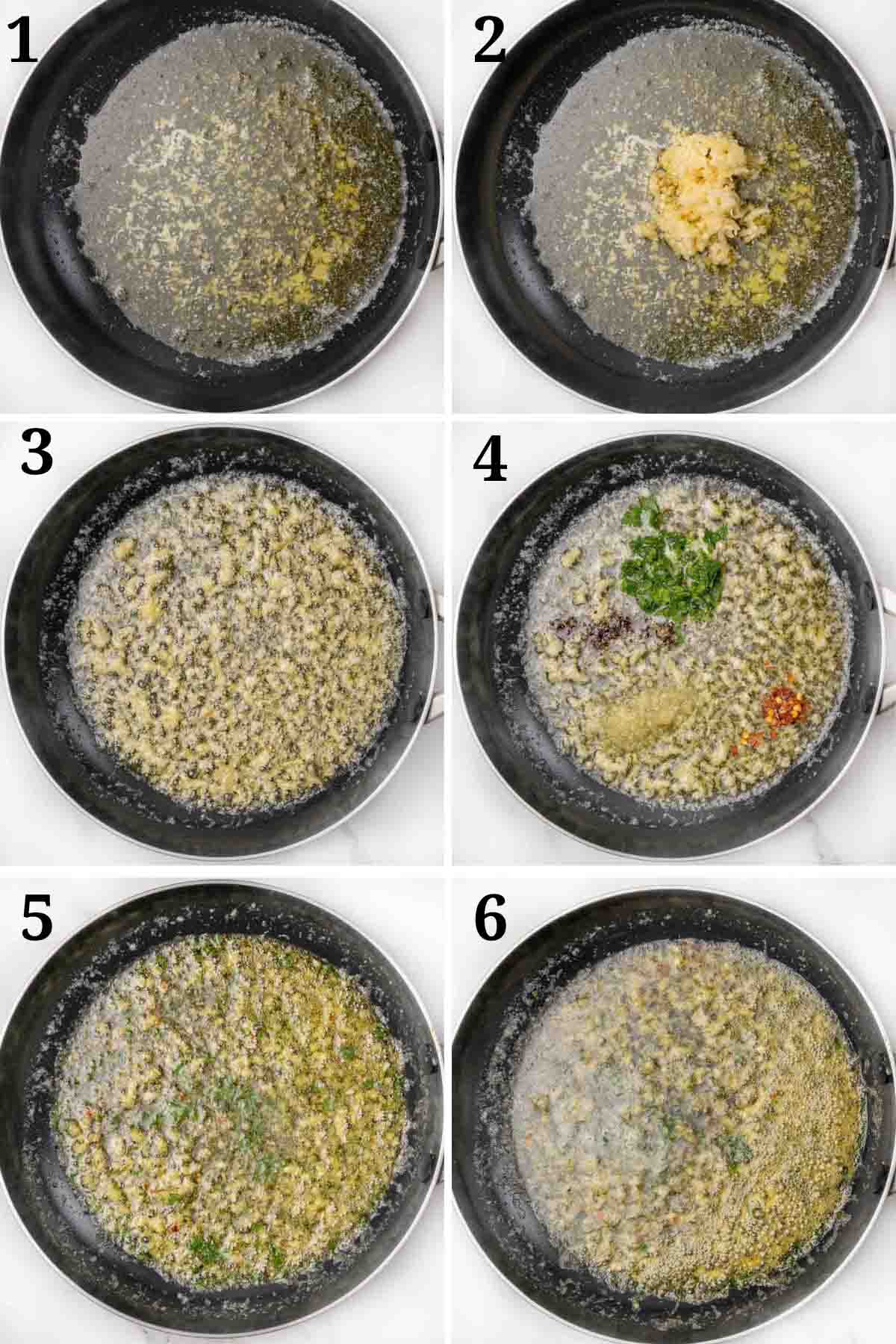 collage showing how to make garlic herb butter