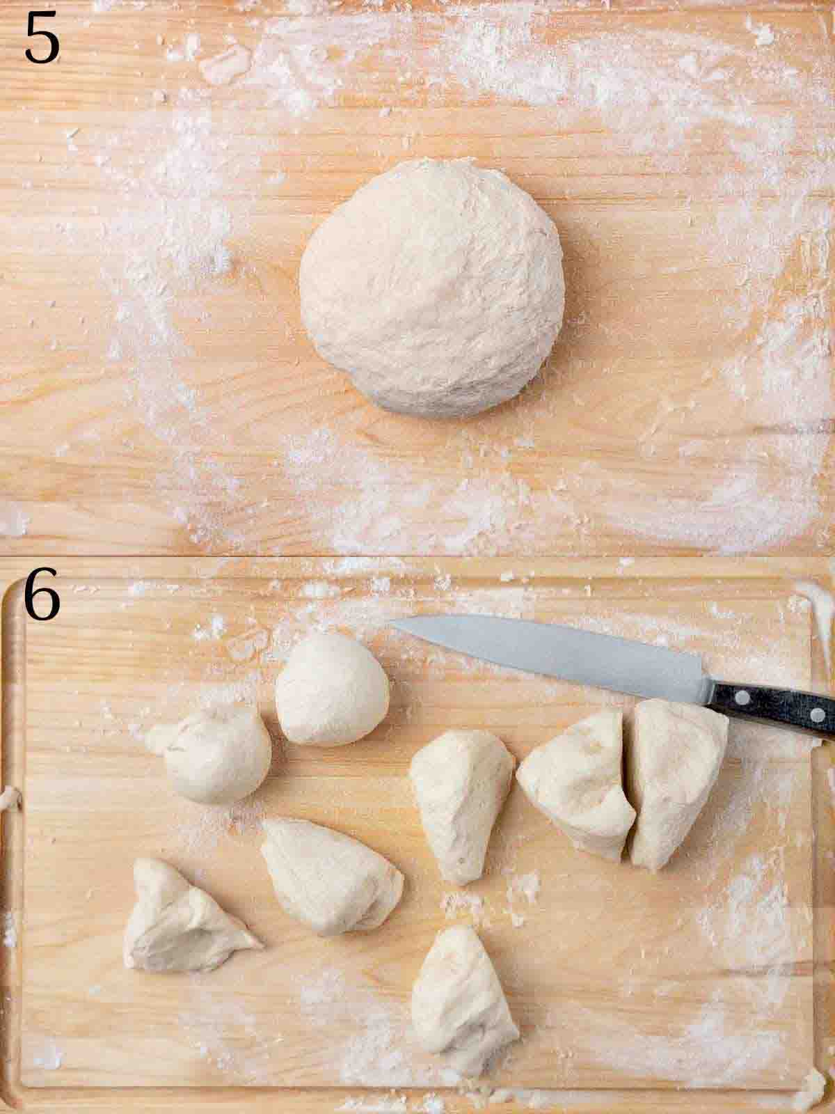 collage how to finish dough.