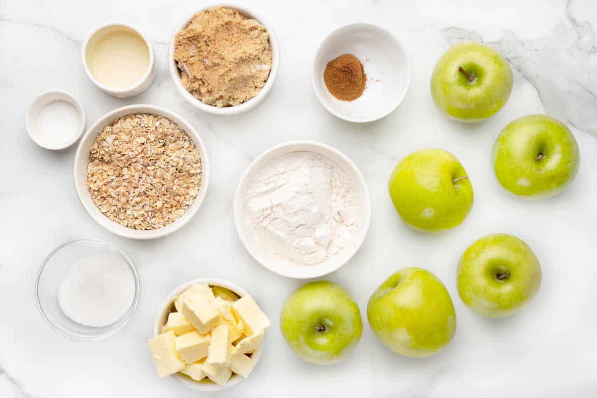 ingredients to make apple crips