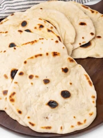 Stack of Naan Bread.