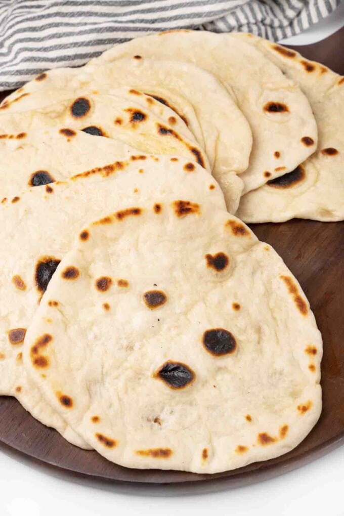 Stack of Naan Bread.