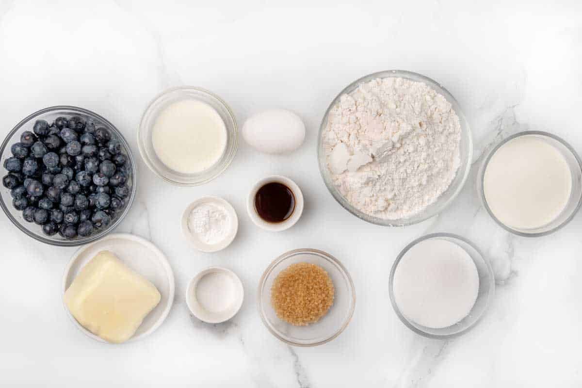 ingredients to make blueberry scones