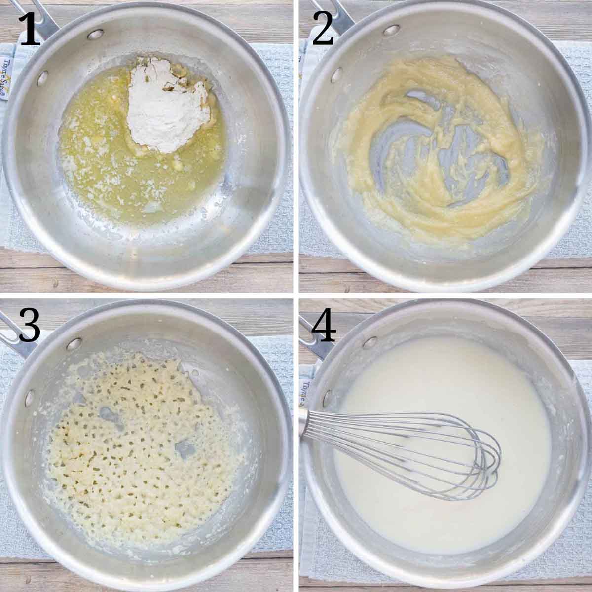 collage showing how to make roux