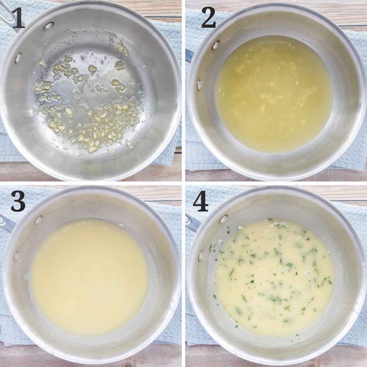limonlu tereyağlı sosun nasıl yapıldığını gösteren kolaj.