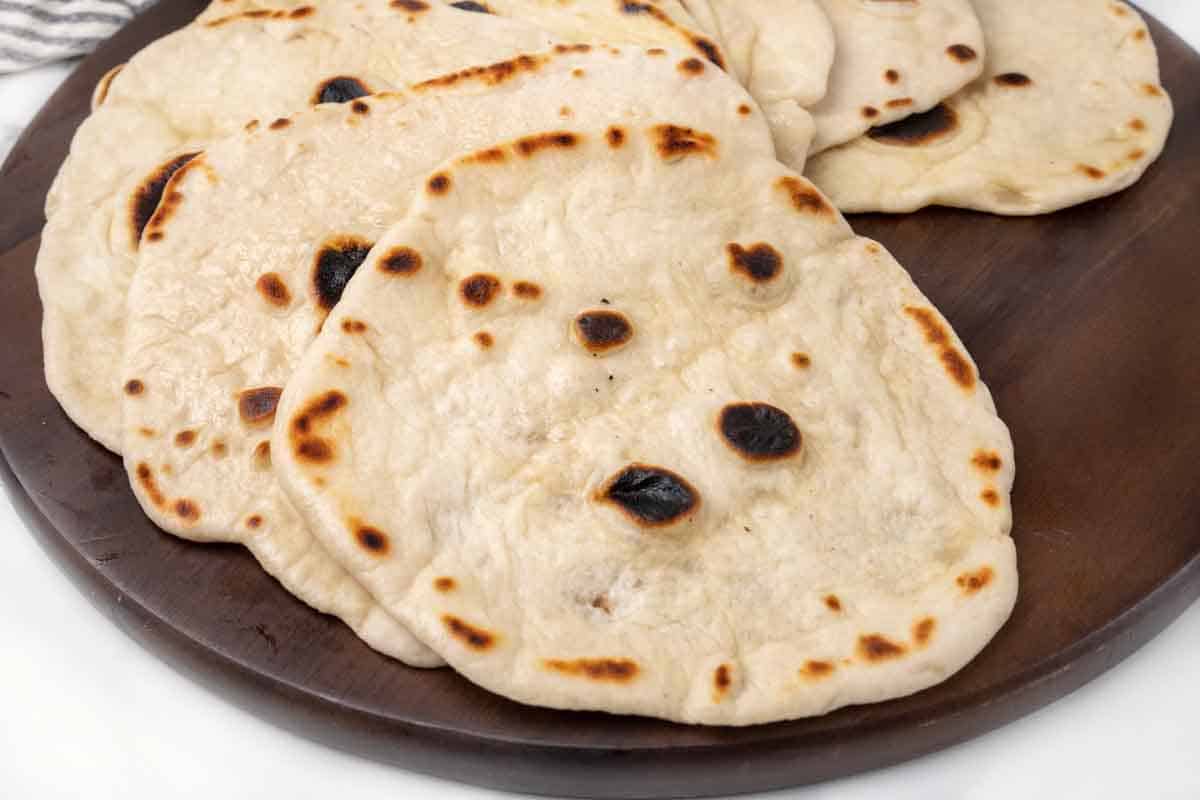 Stack of Naan Bread.