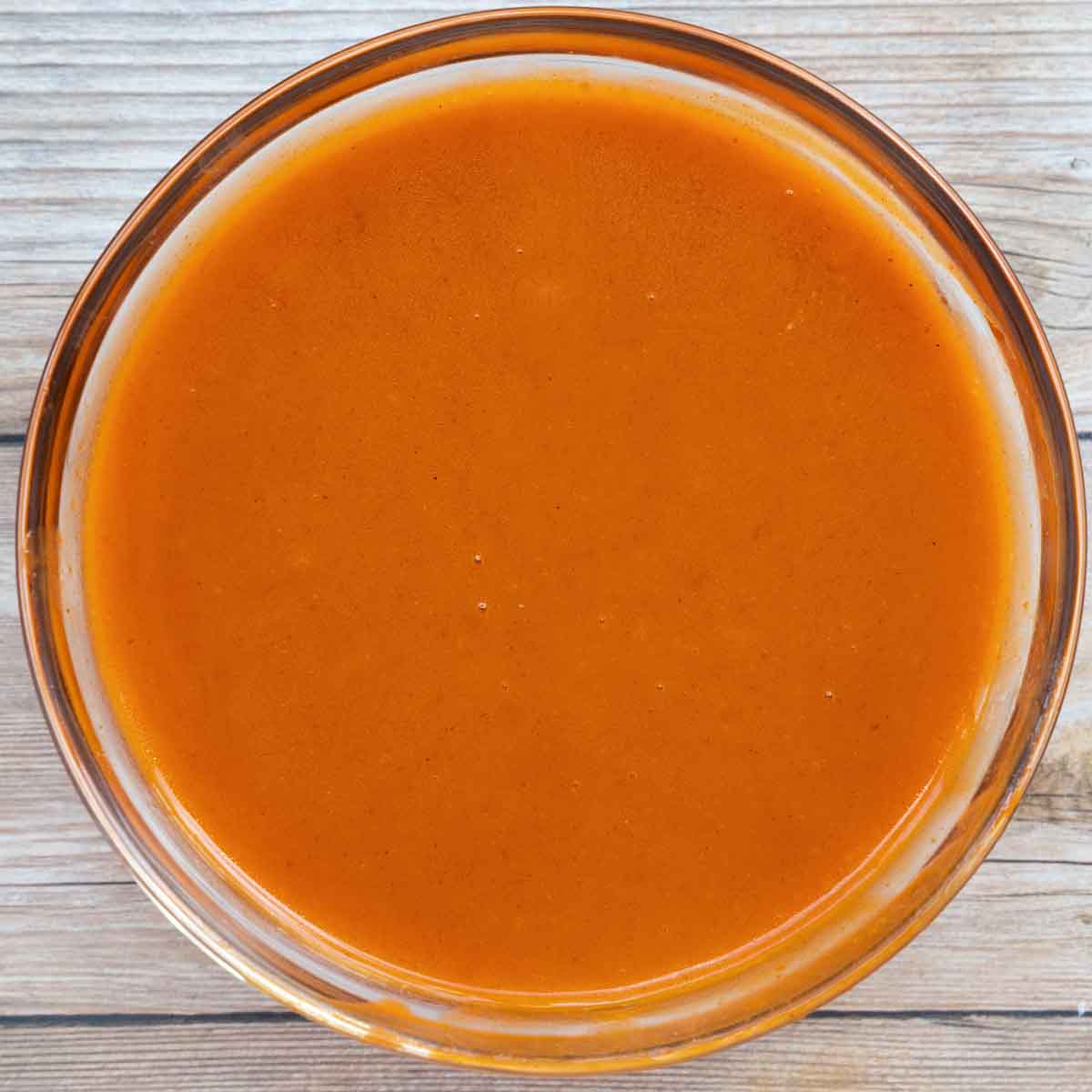 buffalo sauce in a glass bowl