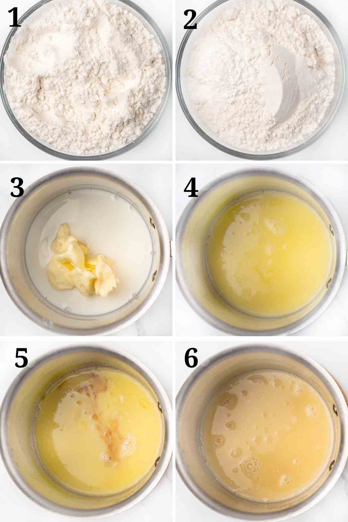 collage showing how to make cake