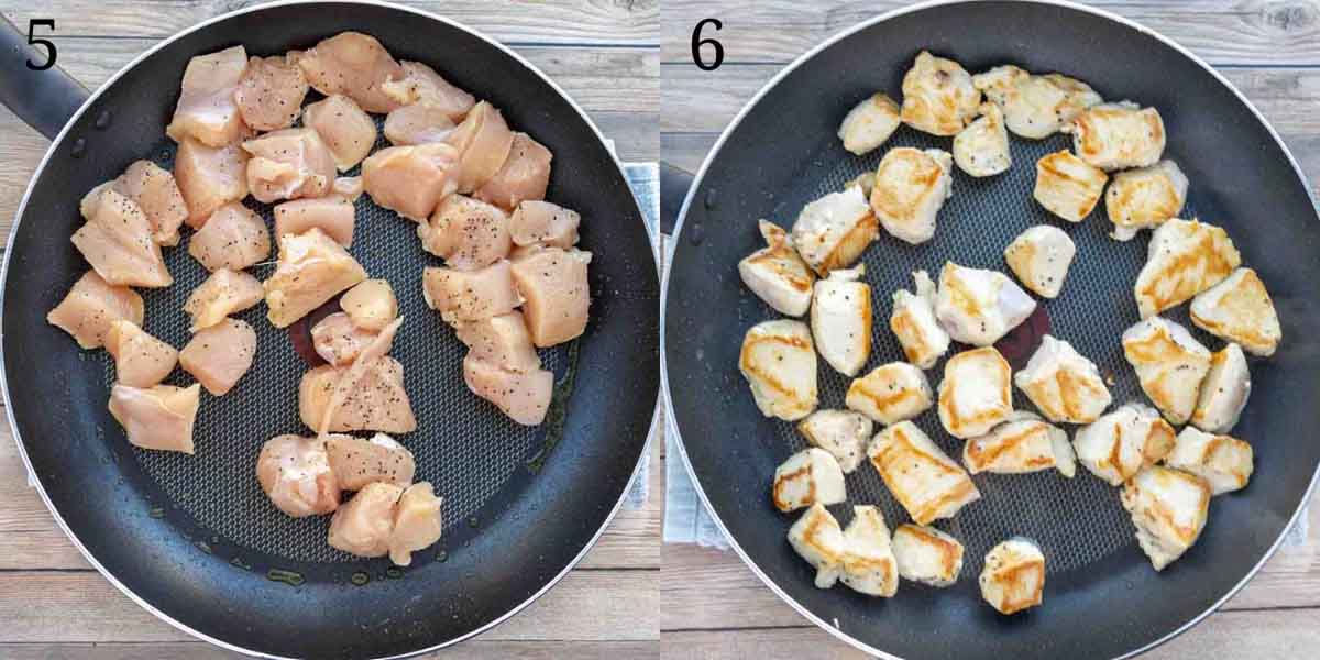 collage showing how to prepare chicken.