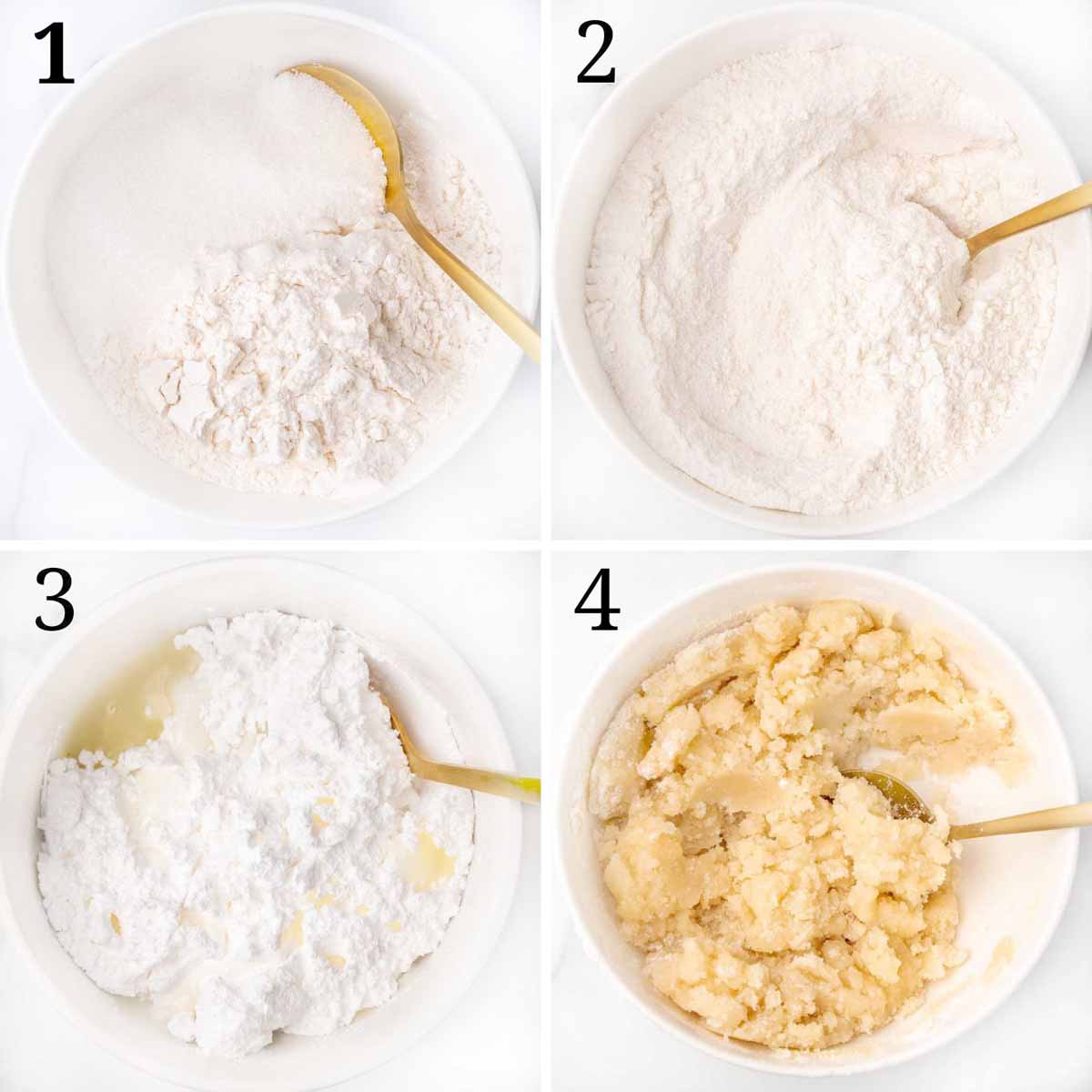 collage showing how to make crumb topping.