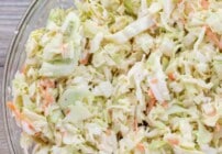 pinterest image for homemade coleslaw.