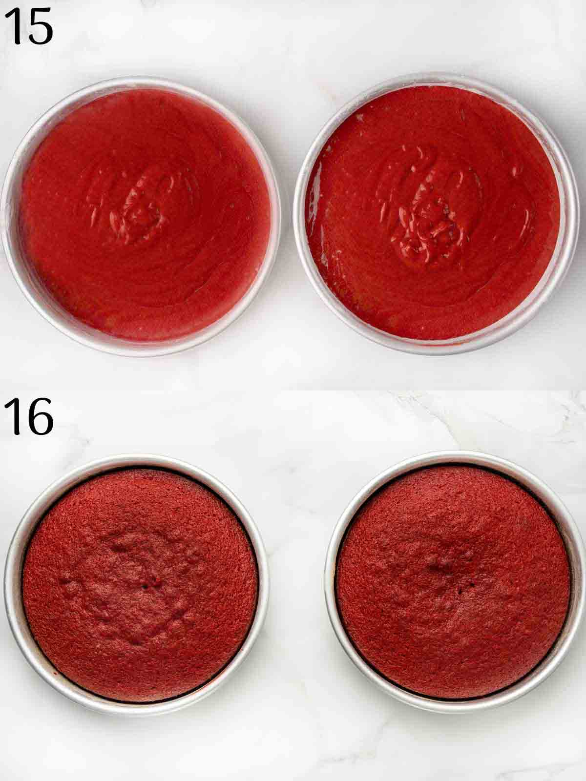 collage showing before and after baking