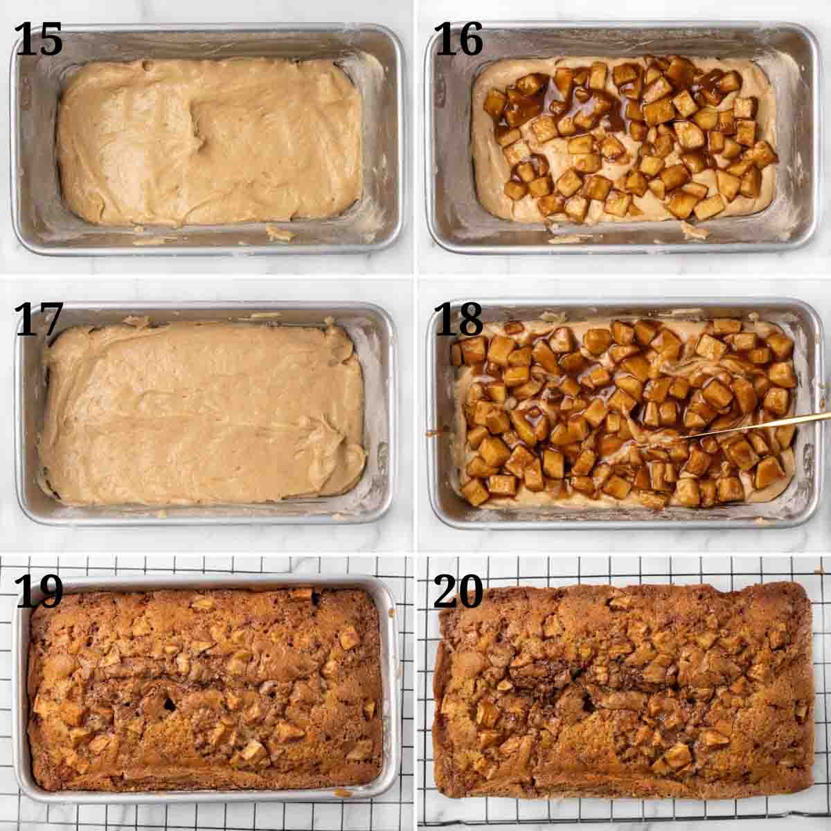 collage showing how to set up and bake recipe
