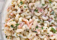 Pinterest image for macaroni salad.
